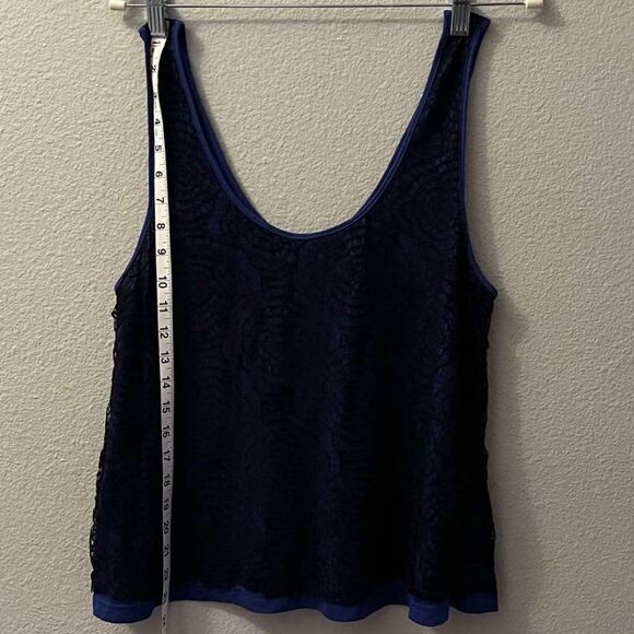 Lucca couture Navy blue Tank Top Elastic Oval Neckline Size L - Picture 6 of 7
